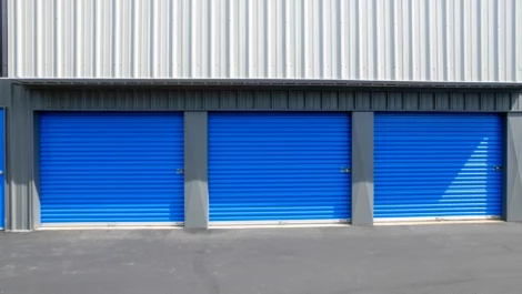 row of outdoor storage at glacier west self storage