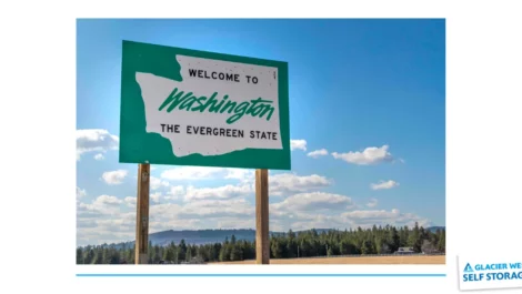 close up of the welcome to washington sign